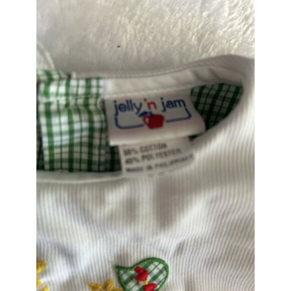 Jelly N Jam Green Smocked Collar Outfit Girls Baby 18 Mths Check holiday Romper - Picture 2 of 7
